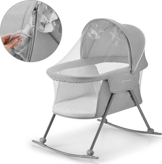 Kinderkraft Cradle Lovi with Mattress and Wheels Grey