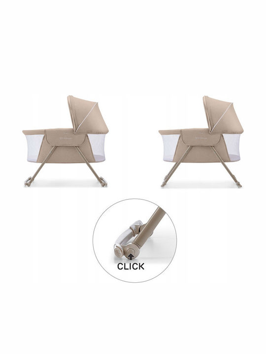 Kinderkraft Cradle Lovi with Mattress and Wheels Beige