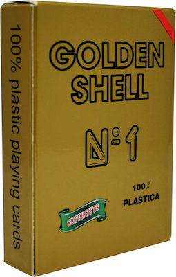 Golden Shell Plastic Card Deck Red