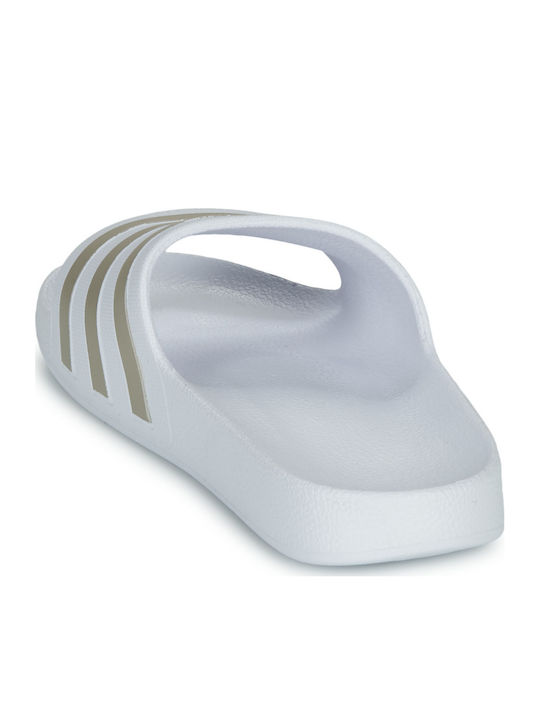 Adilette Aqua Men's Slides Cloud White / Platinum Metallic