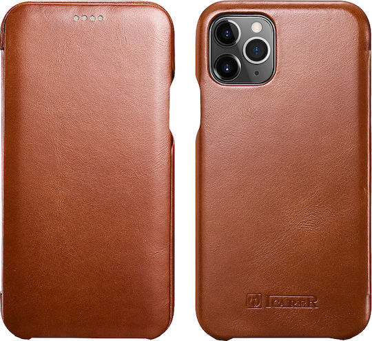iCarer Vintage Curved Edge Book Δερμάτινο / Δερματίνης Καφέ (iPhone 11 Pro)