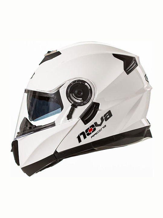 Nova Racing 510-DV White Κράνος Μηχανής Flip-Up ECE 22.06 1590gr με Sunvisor