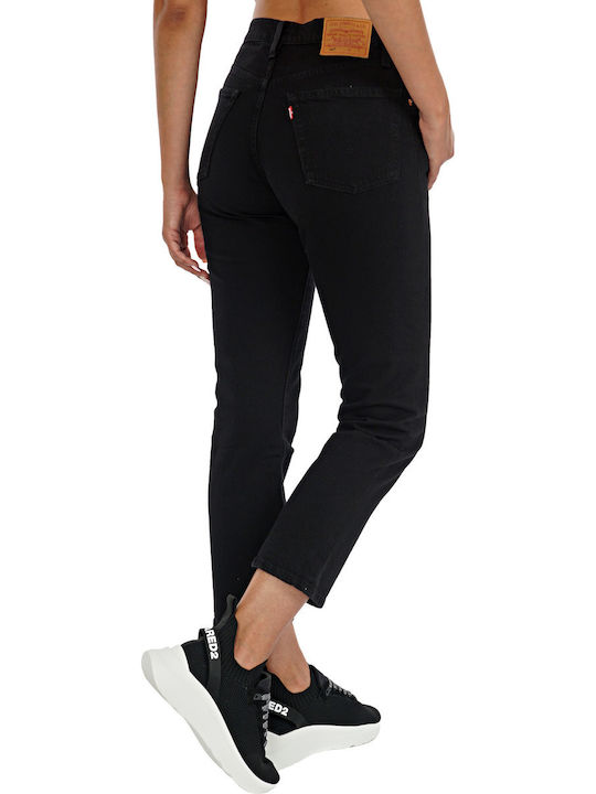 501 Γυναικείο Jean Παντελόνι Mid Rise σε Boyfriend Εφαρμογή Black Heart