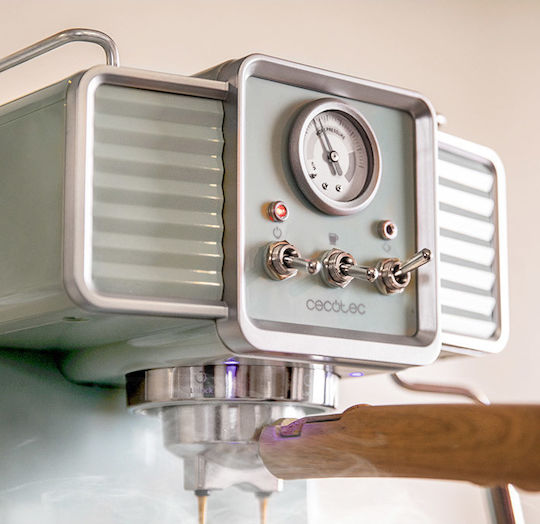 Cecotec Power Espresso 20 Tradizionale Espresso Coffee Machine 1350W 20bar Pressure Light Blue 01575
