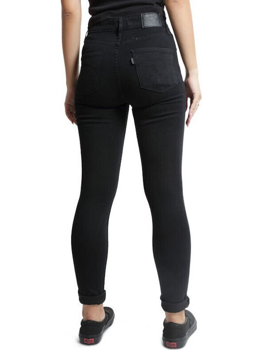 721 Ψηλόμεσο Γυναικείο Jean Παντελόνι σε Skinny Εφαρμογή Μαύρο