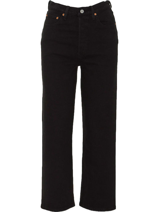 Ribcage High Waist Women's Jean Trousers in Slim Fit Black Heart