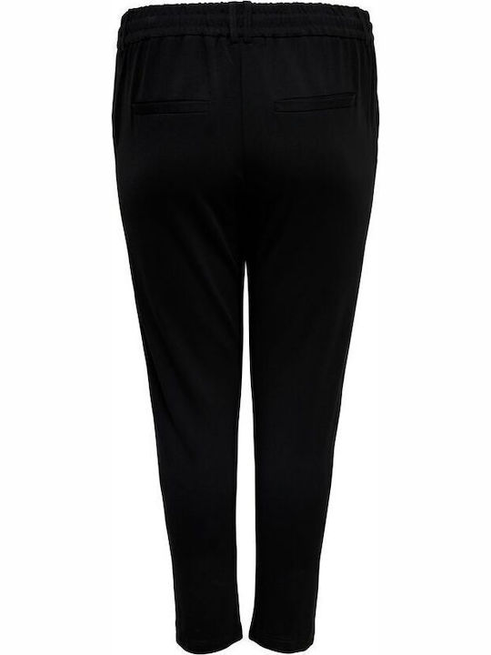 Curvy Solid Colored Γυναικείο Υφασμάτινο Παντελόνι σε Loose Εφαρμογή Μαύρο