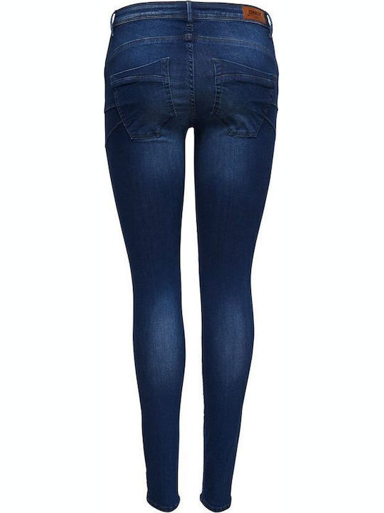 Allan Women's Jean Trousers Push Up in Slim Fit Dark Blue Denim