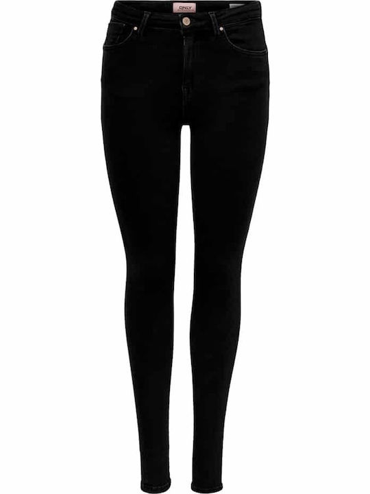 Power Women's Jean Trousers Mid Rise Push Up in Skinny Fit Black