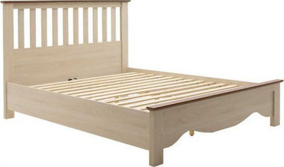 Loran Bett Überdoppelbett Light Οak-Καρυδί mit Tische für Matratze 160x200cm
