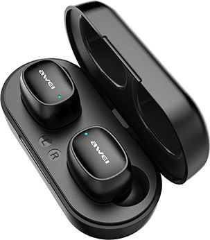 Awei T13 In-ear Bluetooth Handsfree Ακουστικά με Θήκη Φόρτισης Μαύρα