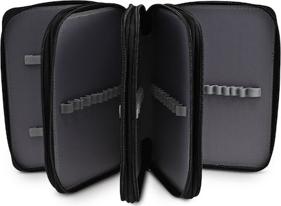 Pencil Case with 3 Compartments Black