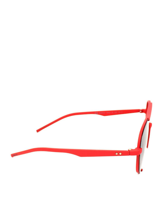 Polaroid Men's Sunglasses with Red Frame and Gray Gradient Polarized Lens PLD6017/S ABA/8W