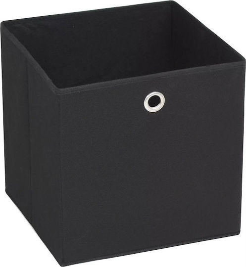 vidaXL Текстил Кутия за съхранение с капак Черен 32x32x32см 10бр