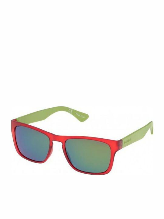Polaroid Sonnenbrillen mit Rot Rahmen und Grün Spiegel Linse S1988 Z75Y