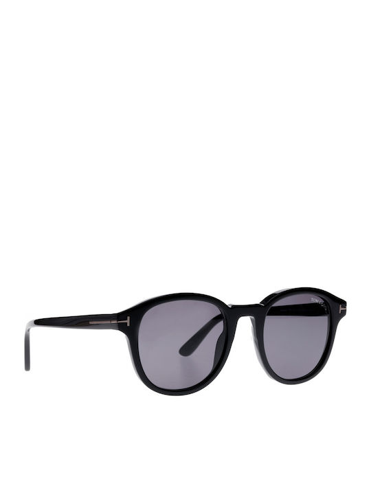 Tom Ford Men's Sunglasses with Black Plastic Frame and Black Lens FT0752 01A