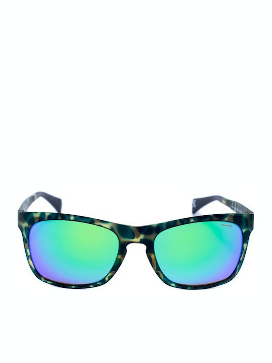 Italia Independent Men's Sunglasses with Green Plastic Frame and Green Mirror Lens 0112.035.000