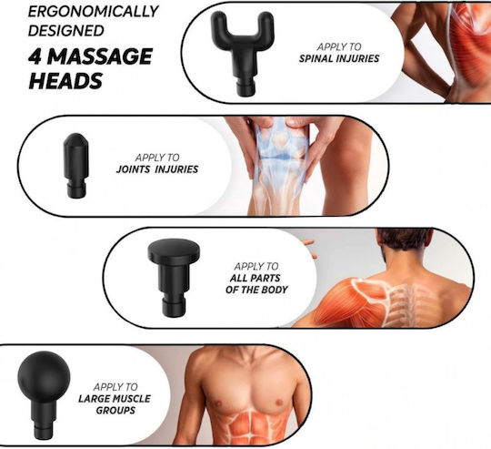 Kemei Waffe Massage für die Beine, den Körper & die Hände mit Vibration Schwarz