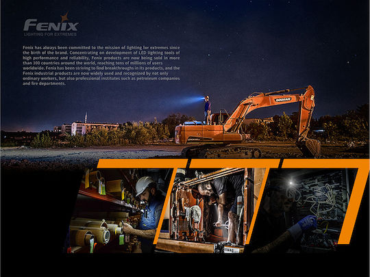 Fenix Wiederaufladbar Stirnlampe LED IP68 mit maximaler Helligkeit 1200lm Schwarz
