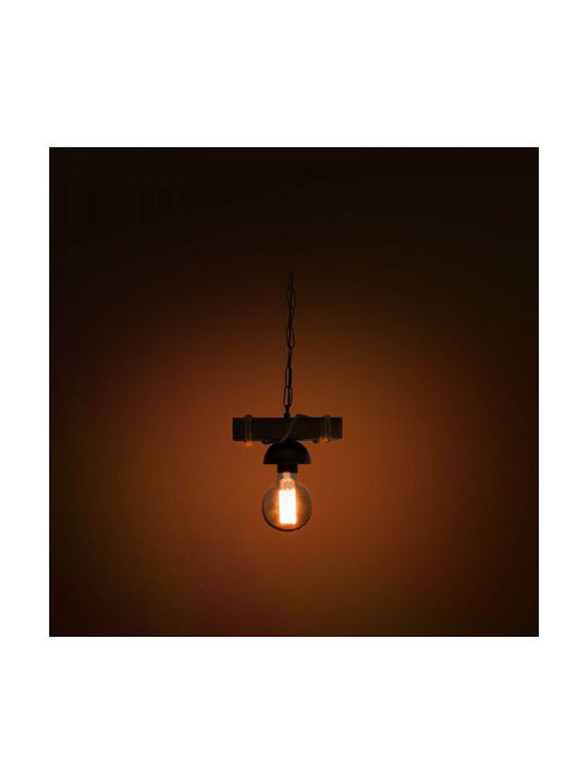 Pakketo PWL-0107 Pendant Light Single-Light with Rope for Socket E27 Black