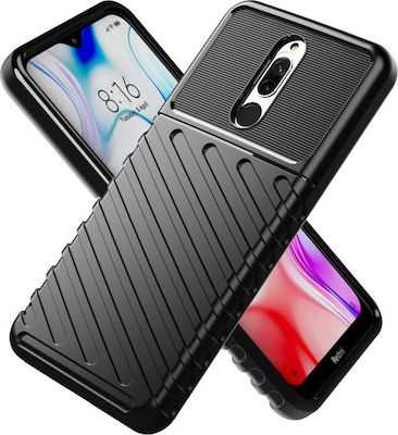 Hurtel Thunder Series Plastic Back Cover Durable Black (Redmi 8)