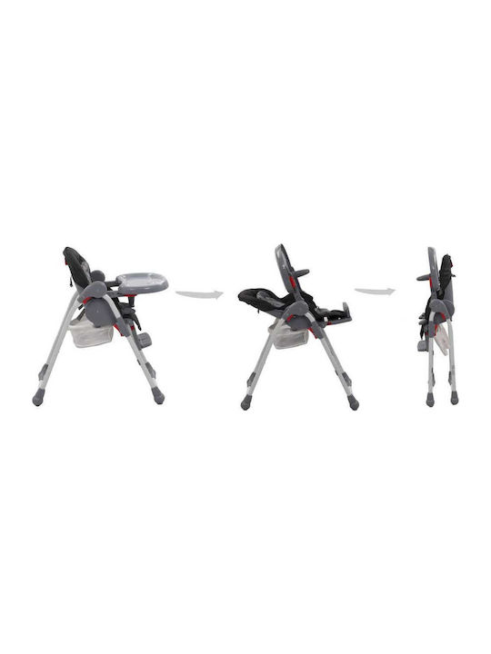 vidaXL Foldable Baby Highchair with Adjustable Height Gray