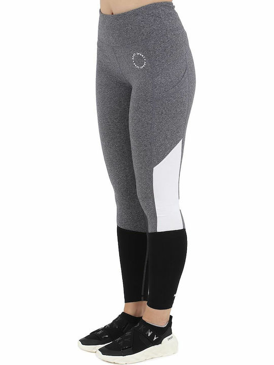 DKNY Circle Logo Colorblock Women's Long Legging High Waisted Gray