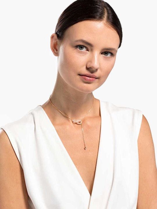 Swarovski Infinity Y Choker με Ροζ Επιχρύσωση Swarovski Infinity Y Choker με Ροζ Επιχρύσωση