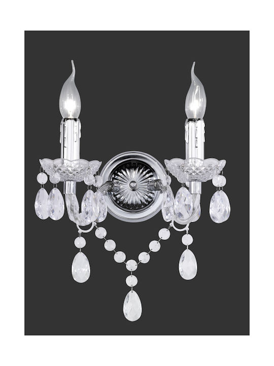 Trio Lighting Luster Vintage Leuchte Wand mit Fassung E14 Silber 26.5x26cm