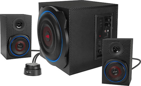 SpeedLink Gravity Carbon RGB Ασύρματα Ηχεία Υπολογιστή 2.1 με RGB Φωτισμό και Bluetooth Ισχύος 120W σε Μαύρο Χρώμα