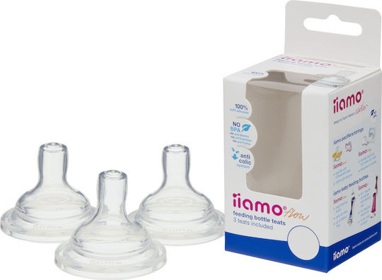 Iiamo Anti-Colic Teat Go & Home Θηλές από Σιλικόνη για 0+ μηνών 3τμχ