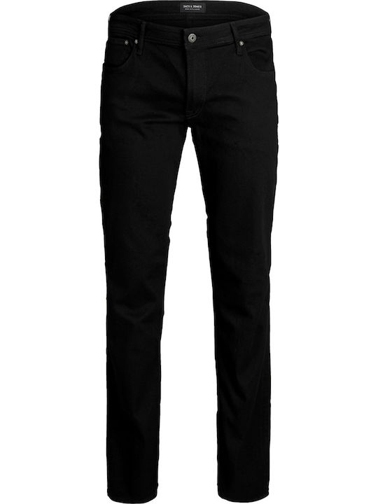 Ανδρικό Παντελόνι Τζιν με Slim Straight Εφαρμογή Μαύρο