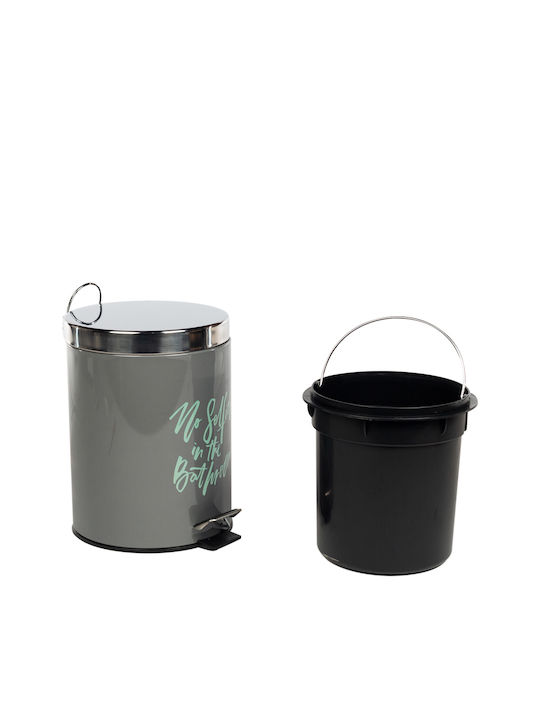TnS Metallisch Badezimmer Mülleimer 5Es Gray