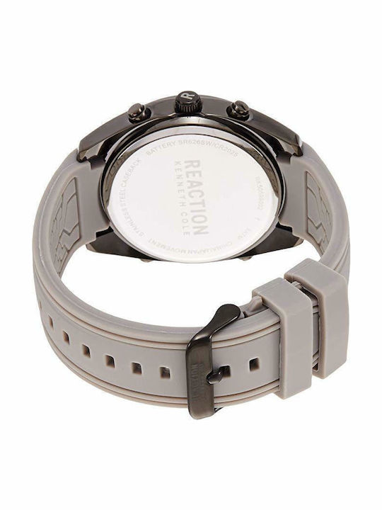 Kenneth Cole Αναλογικό/Ψηφιακό Ανδρικό Ρολόι 44mm Χρονογράφος Μπαταρίας με Γκρι Καουτσούκ Λουράκι
