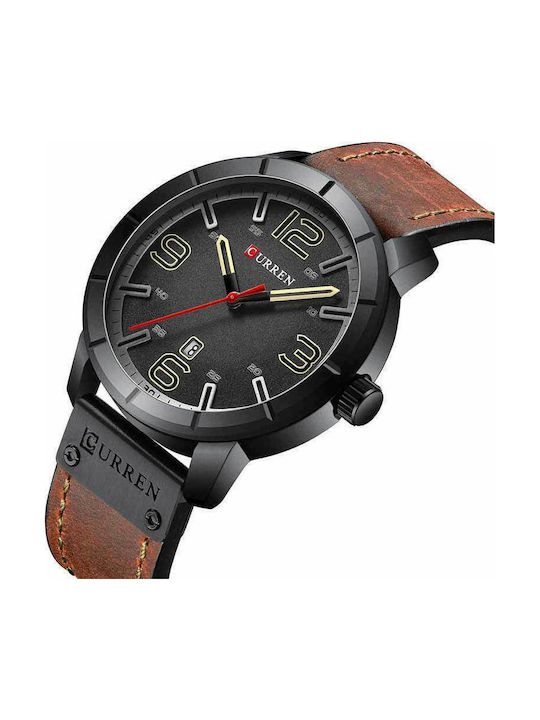 Curren Uhr Batterie mit Lederarmband Brown/Black