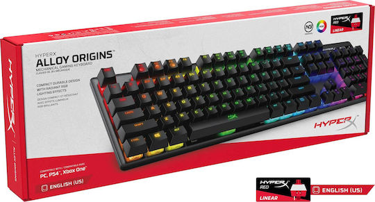 HyperX Alloy Origins Gaming Mechanische Tastatur mit HyperX Rot Schaltern und RGB-Beleuchtung (Englisch US)
