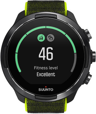 Suunto 9 Baro Stainless Steel 50mm Waterproof Smartwatch with Heart Rate Monitor (Lime)