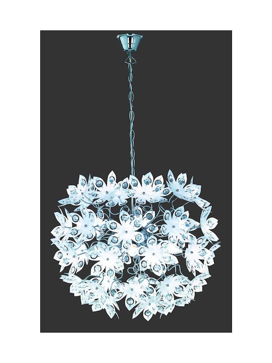 Trio Lighting Blowball Suspendat Candelabru pentru 5 Becuri E14, E.14 Argint