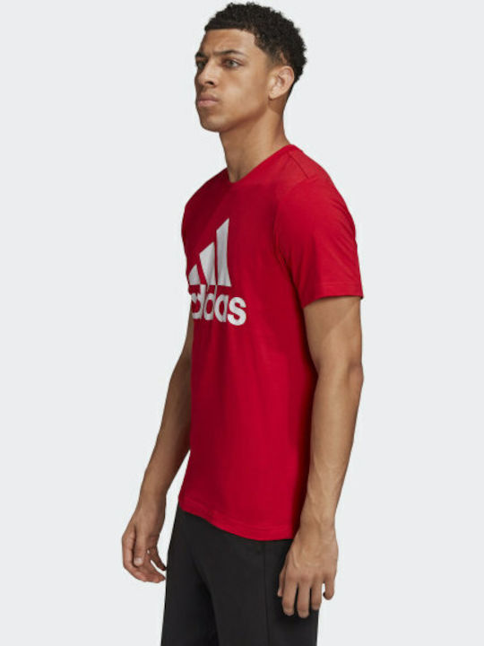 Adidas Must Haves Badge Of Sport Men's Athletic T-shirt Short Sleeve Scarlet