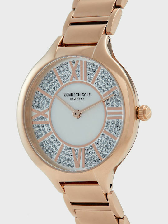 Kenneth Cole Ladies Crystals Ρολόι Μπαταρίας με Μεταλλικό Μπρασελέ