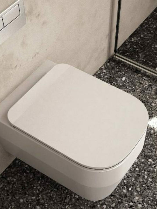 Orabella Tutto Evo Rimless Wall-Mounted Toilet Rimless with Slim Cover Soft Close White
