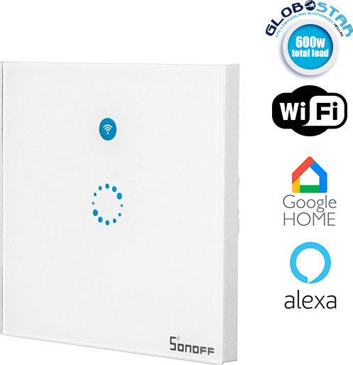 Sonoff T1 Recessed Touch Wall Switch Wi-Fi Lighting One-Way with Frame White