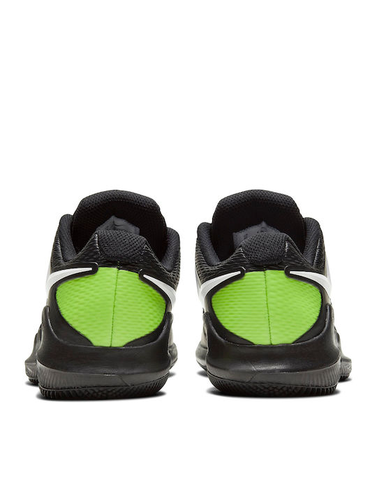 Court Vapor X Αθλητικά Παιδικά Παπούτσια Τέννις με Κορδόνια Black / White / Volt