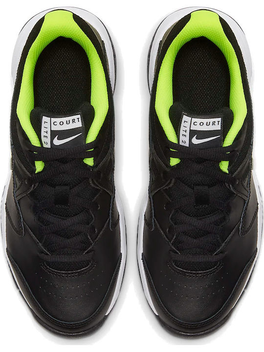 Court Lite 2 Kids Sports Shoes Running with Laces Black White Volt