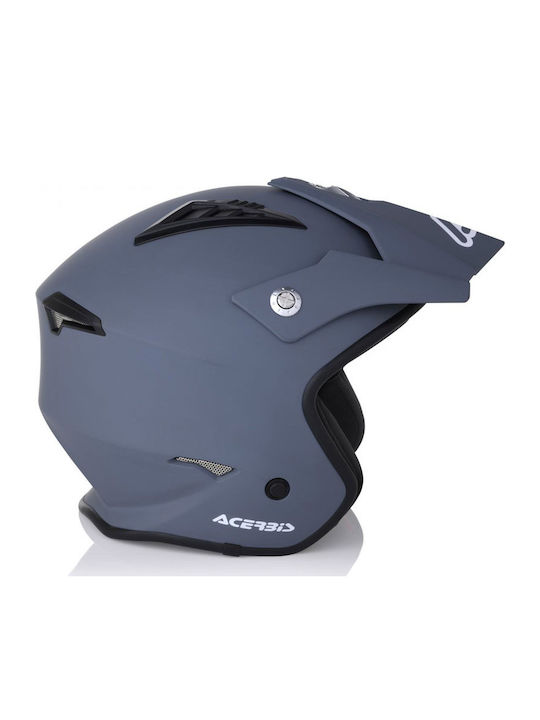 Acerbis Aria Matt Grey Motorcycle Helmet Jet 1050gr with Sunvisor