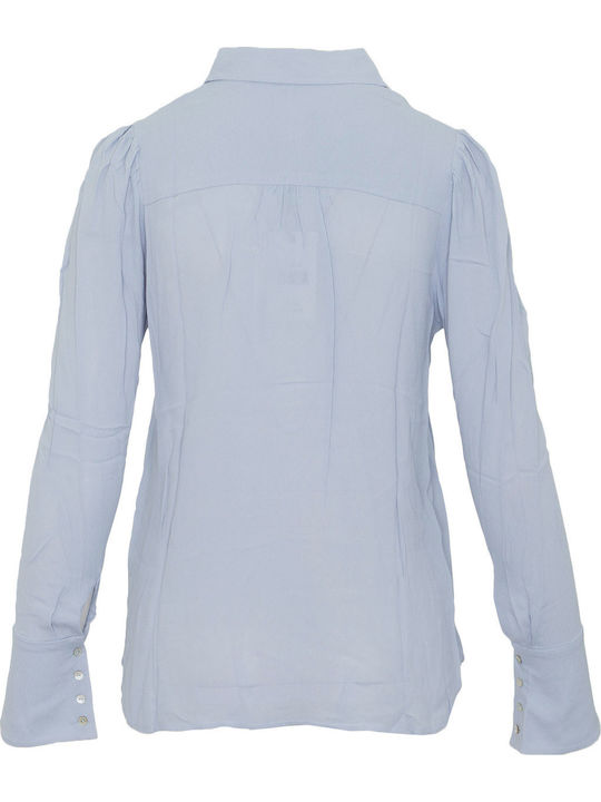 Iza Women's Monochrome Long Sleeve Shirt Light Blue