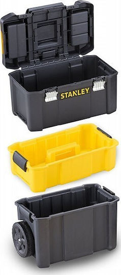 Stanley Wheeled Plastic Tool Carrier 3 Slot with Toolbox W47.5xD28.3xH63cm Essencial