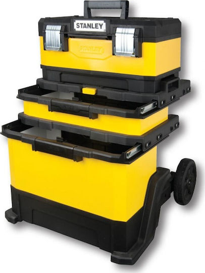 Stanley Cu roți Plastic Căruță 3 Secțiuni cu Geantă de scule L56.8xA38.9xÎ73cm