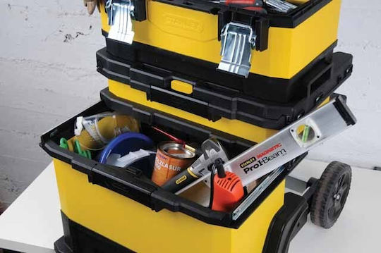 Stanley Cu roți Plastic Căruță 3 Secțiuni cu Geantă de scule L56.8xA38.9xÎ73cm
