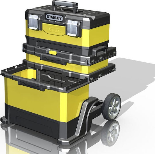Stanley Cu roți Plastic Căruță 3 Secțiuni cu Geantă de scule L56.8xA38.9xÎ73cm